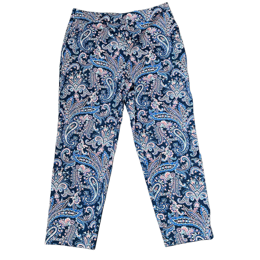 Pendleton Colorful Floral Pattern Pants Size 8 Womens Stretch Blend‎ Crop 31X25
